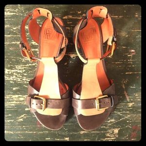 Pour la victoire 2 tone leather glad sandals 6.5